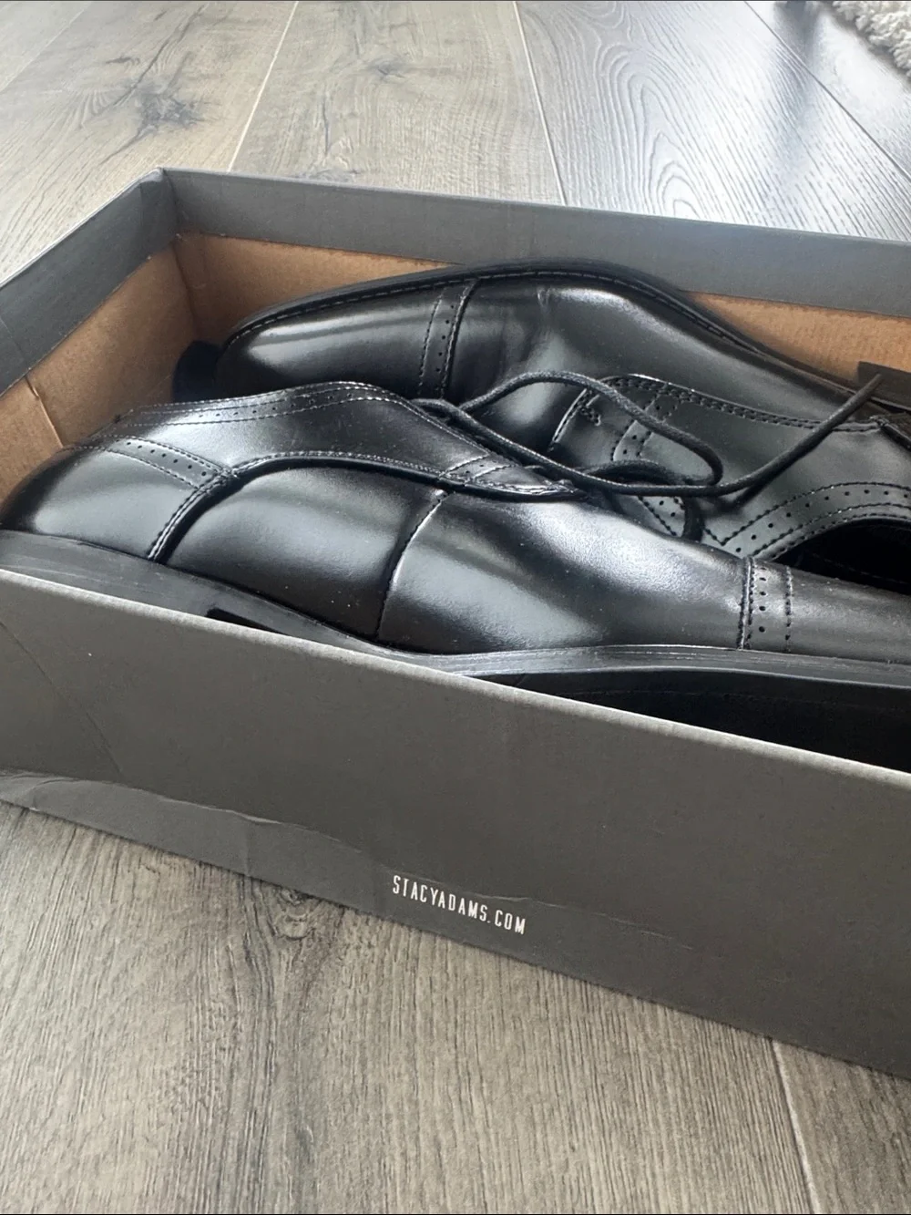 Stacy Adams Men’s Black Leather Cap Toe Oxford Dress Shoes 10 – Worn Once
